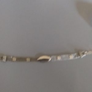 Silver four leaf clover mesh bracelet